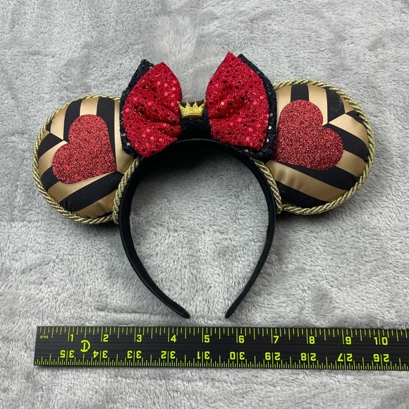 Disney Queen of Hearts Custom Made Minnie Mouse Ears Headband Adult Size - Picture 5 of 6